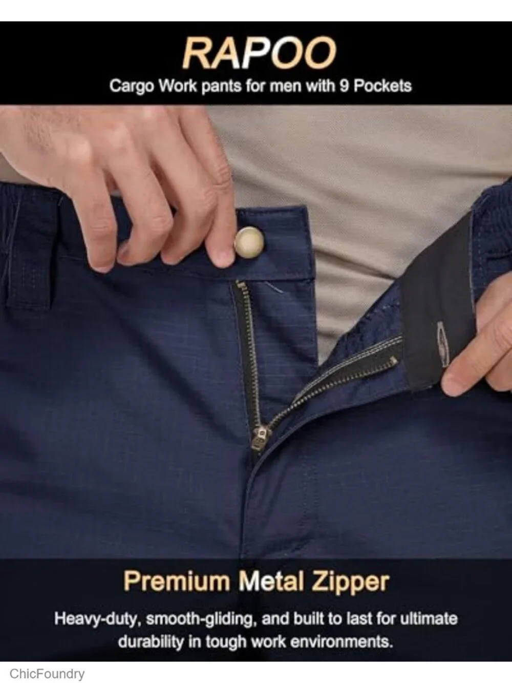 Ripstop Water Resistant Cargo Tactical Pants with 9 Pockets for Work Hiking